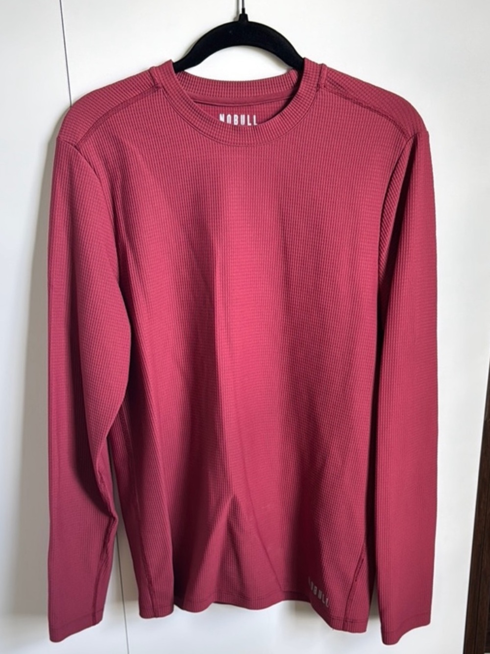 NOBULL Men's Waffle Knit Crewneck Sweater - Red